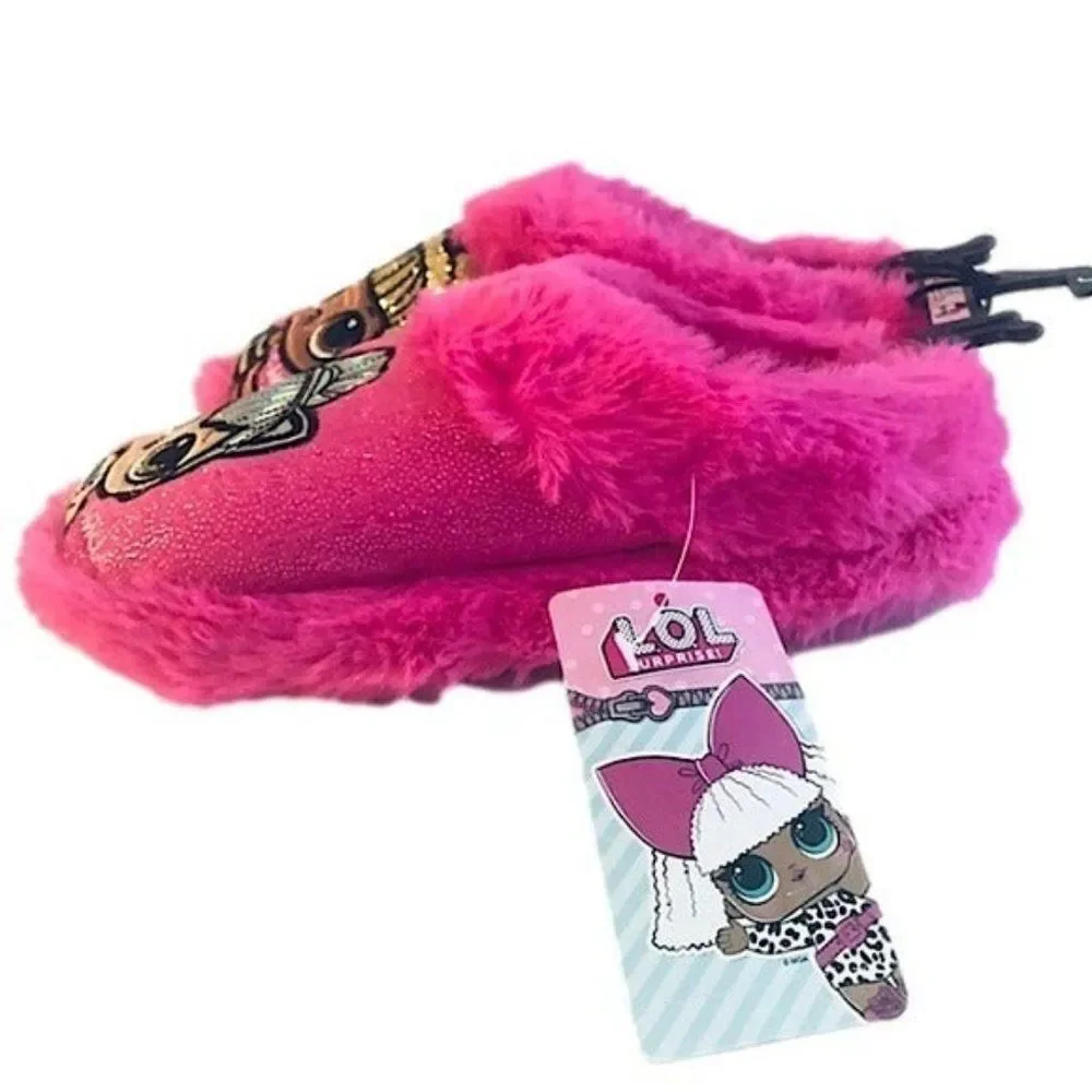 L.O.L. Surprise Slippers Girls 2-3 New Slip-on Plush